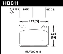 Load image into Gallery viewer, Hawk Willwood 7912 DTC-70 Race Brake Pads - HB611U.490