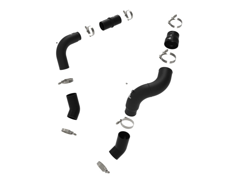 aFe BladeRunner 3in & 3-1/2in AL Hot and Cold Charge Pipe Kit Black RAM Diesel Trucks 25-26 L6-6.7L - 46-20814-B