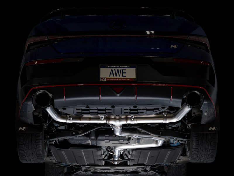 AWE Tuning 22-26 Hyundai Elantra N Track Edition Cat-Back Exhaust - Diamond Black Tips - 3020-33237
