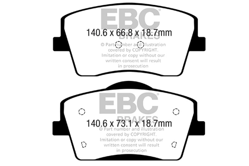 EBC 2018+ Volvo XC40 T4 Greenstuff Front Brake Pads - DP22365