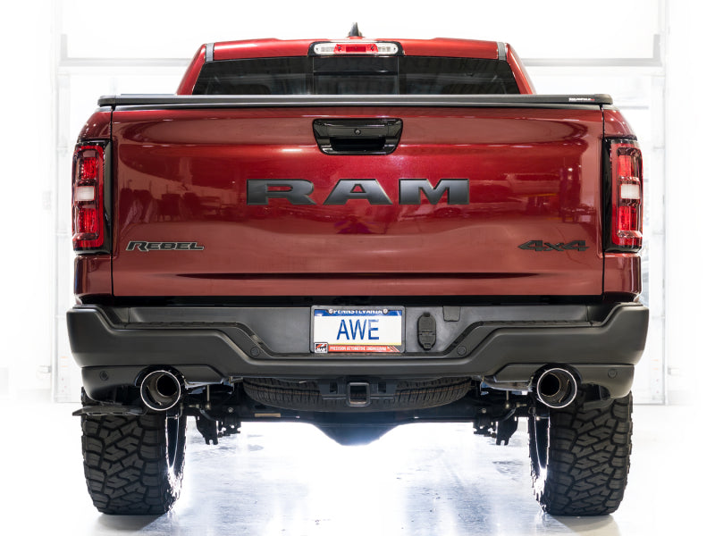 AWE Tuning 2025+ RAM 1500 3.0TT Rebel 0FG Cat-Back Exhaust w/ Chrome Silver Tips - 3015-32531