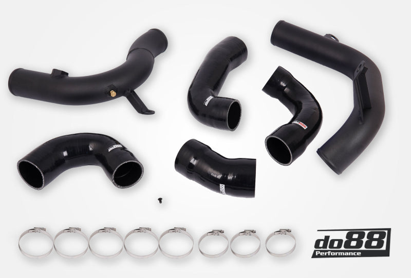 do88 Audi/Seat/Skoda/Volkswagen 1.8T/2.0T (MQB) OEM Intercooler Pressure Pipes w/Black Hoses - TR-340-OE-3-S