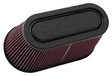 Load image into Gallery viewer, K&amp;N Filter Univ Air Filter Carb Fib T/B 3-1/2in FLG OD / 12x6in B / 9-15/16x3-15/16in T / 6in H - RP-5182