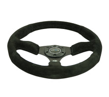 Load image into Gallery viewer, NRG Reinforced Steering Wheel (350mm / 2.5in. Deep) Blk Suede Comfort Grip w/5mm Matte Blk Spokes - RST-023MB-S