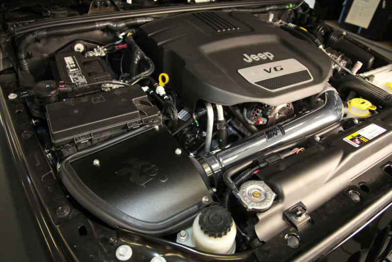 K&N 12-18 Jeep Wrangler V6-3.6L High Flow Performance Intake Kit (12-15 CARB Approved) - 77-1566KP