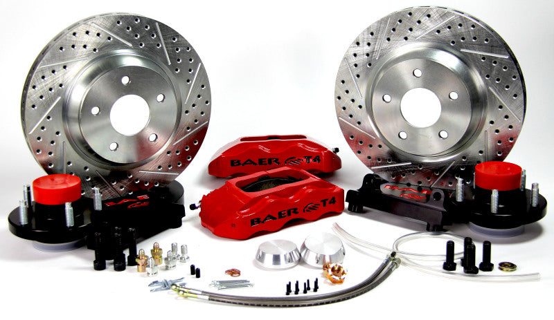 Baer Brakes 68-69 Ford Fairlane STD Studs 13in Track4 Front SDZ Brake Kit - Fire Red - 4261295FR