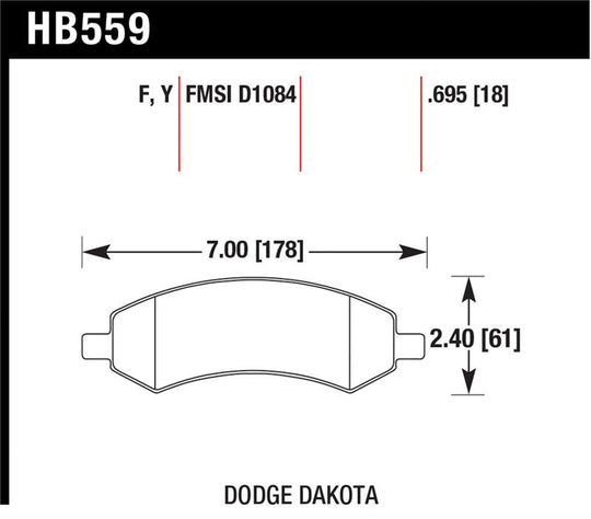Hawk LTS Street Brake Pads - HB559Y.695