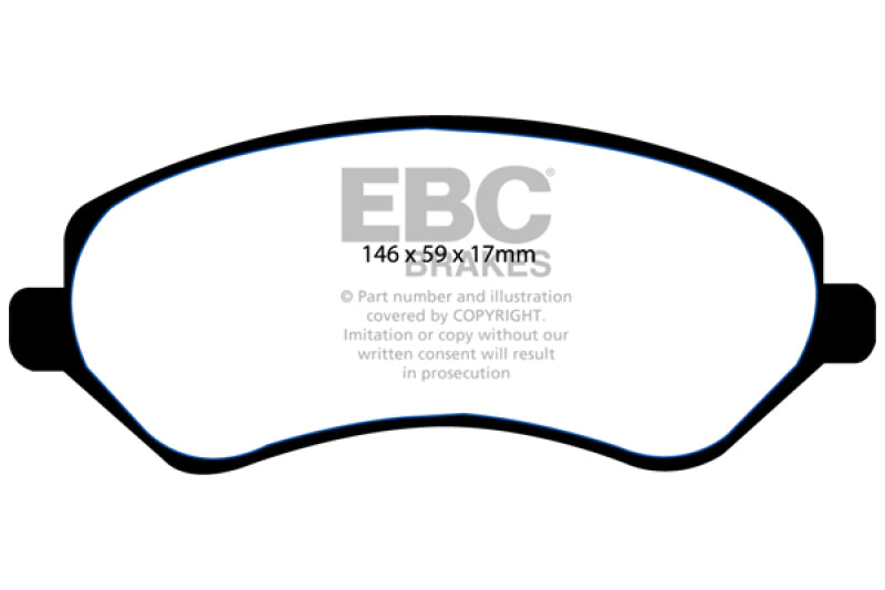 EBC 04-07 Chrysler Town & Country 3.3 Rear Drums Yellowstuff Front Brake Pads - DP41612R