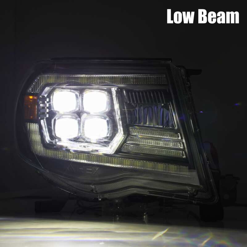 AlphaRex 05-11 Toyota Tacoma NOVA LED Projector Headlights Plank Style Black w/Activ Light/DRL - 880742