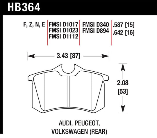 Hawk HP+ Street Brake Pads - HB364N.642