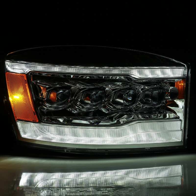 AlphaRex 06-08 Dodge Ram 1500HD NOVA LED Proj Headlights Plank Style Blk w/Seq Signal/DRL/Amber LED - 880537