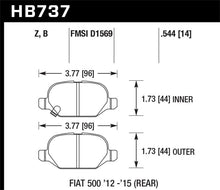 Load image into Gallery viewer, Hawk 12-15 Fiat 500 Abarth Rear HPS 5.0 Brake Pads - HB737B.544