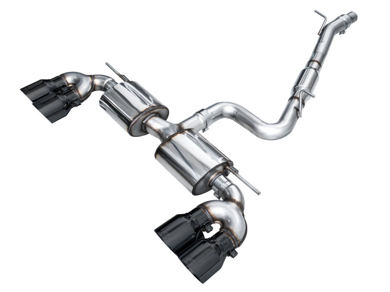 AWE Tuning MK8 Volkswagen Golf R 3in Touring Edition Quad Exhaust - Diamond Black Tips - 3015-43658