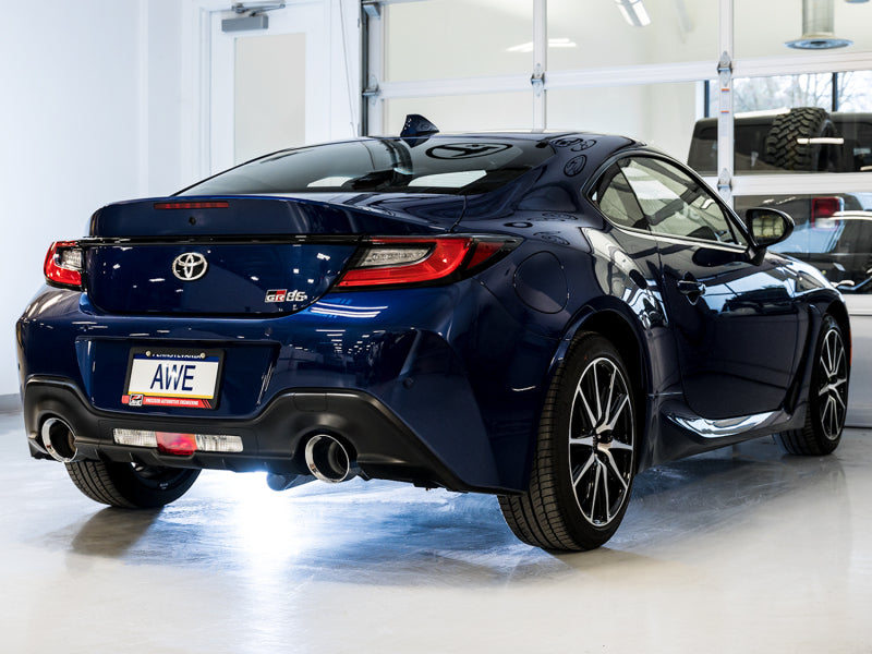 AWE Tuning Subaru BRZ/ Toyota GR86/ Toyota 86 Track Edition Cat-Back Exhaust- Chrome Silver Tips - 3020-32279