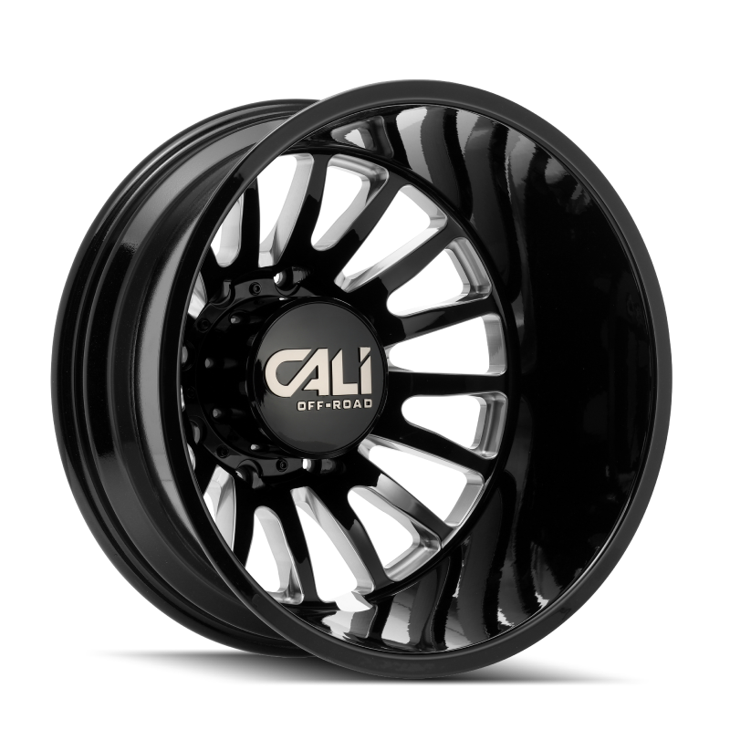 Cali Off-Road 9110D Summit Dually 22x8.25 / 8x165.1 BP / -192mm OS / 121.3mm Hub Gls Blk Mill Wheel - 9110D-22881BMR192