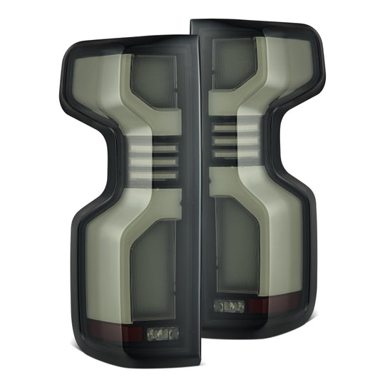 AlphaRex 19-24 Chevy Silverado 1500 / 20-24 2500HD/3500HD LUXX-Series LED Tail Lights Black - 620088