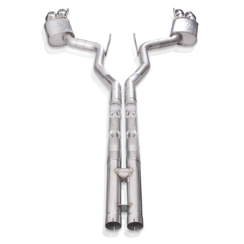 Stainless Works 18+ Ford Mustang GT 3in Legend 304SS Catback w/ H-Pipe Quad Polished Tips (No Valve) - M18CBHPCL