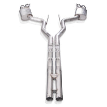 Load image into Gallery viewer, Stainless Works 18+ Ford Mustang GT 3in Legend 304SS Catback w/ H-Pipe Quad Polished Tips (No Valve) - M18CBHPCL
