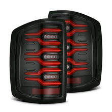 Load image into Gallery viewer, AlphaRex 14-18 Chevy Silverado 1500 Luxx-Series LED Tail Lights Black/Red w/Activ Light/Seq Signal - 620050