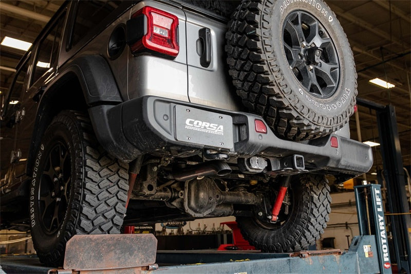 Corsa 2018-2025 Jeep Wrangler JLU 3.6L Sport 2.75in Cat-Back Exhaust w/ Turn Down Tip - 21123