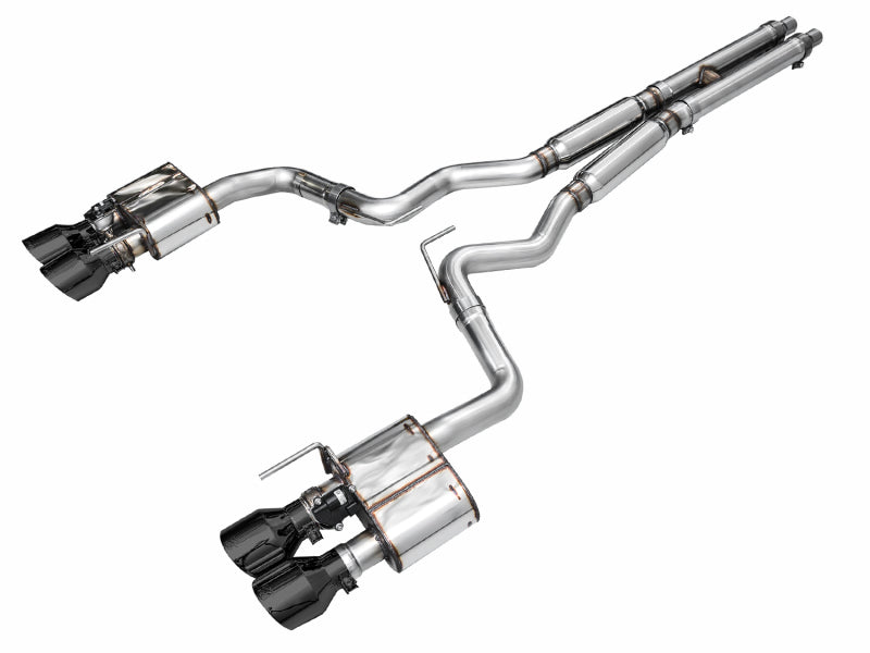 AWE 2024 Ford Mustang GT Fastback S650 RWD SwitchPath Cat-Back Exhaust w/ Quad Diamond Black Tips - 3025-43650
