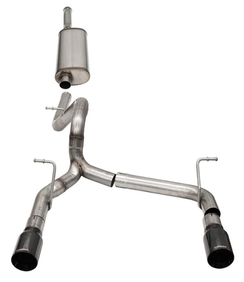 Corsa 2018-2025 Jeep Wrangler JLU 3.6L 2.75in Sport Cat-Back Exhaust w/ 4in Black Tips - 21124BLK