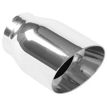 Load image into Gallery viewer, MagnaFlow Tip Stainless Double Wall Round Single Outlet Polished 3.5in DIA 2.5in Inlet 5.5in Length - 35225