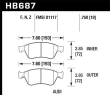 Load image into Gallery viewer, Hawk 04-10 Audi A8 Quattro / 07-11 S6 / 07-10 S8 /  04-06 VW Phaeton HPS Front Street Brake Pads - HB687F.750