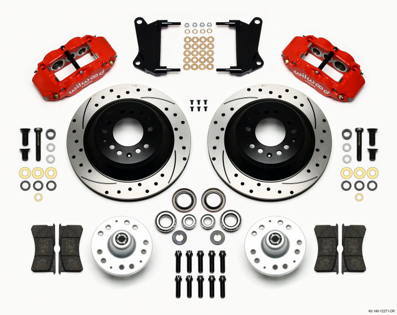 Wilwood Narrow Superlite 6R Front Hub & 1PC Rtr Kit 12.88in Drilled -Red 67-69 Camaro 64-72 Nova - 140-12271-DR