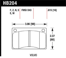 Load image into Gallery viewer, Hawk Volvo 142/145/164/240/242/244/245/262/265/1800 Black Race Brake Pads - HB204M.615