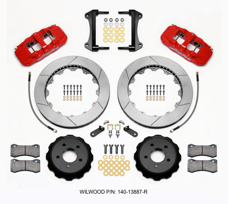 Wilwood AERO6 Front Hat Kit 15.00 Red 15-23 Mustang w/Lines - 140-13887-R