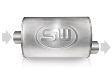 Load image into Gallery viewer, Stainless Works 2.25in ID CENTER INLET/ 2.25in OD OFFSET OUTLET 4inX8in - TM4S22C22O