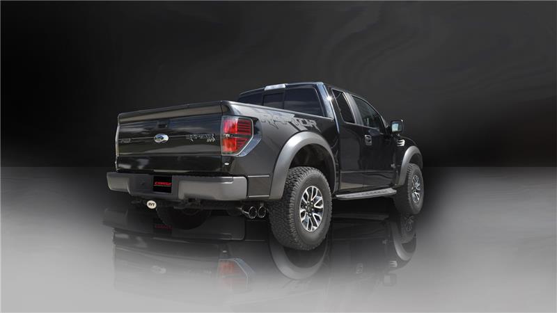 Corsa 2011-2014 Ford F-150 Raptor 6.2L V8 133in Wheelbase Black Xtreme Cat-Back Exhaust - 14759BLK