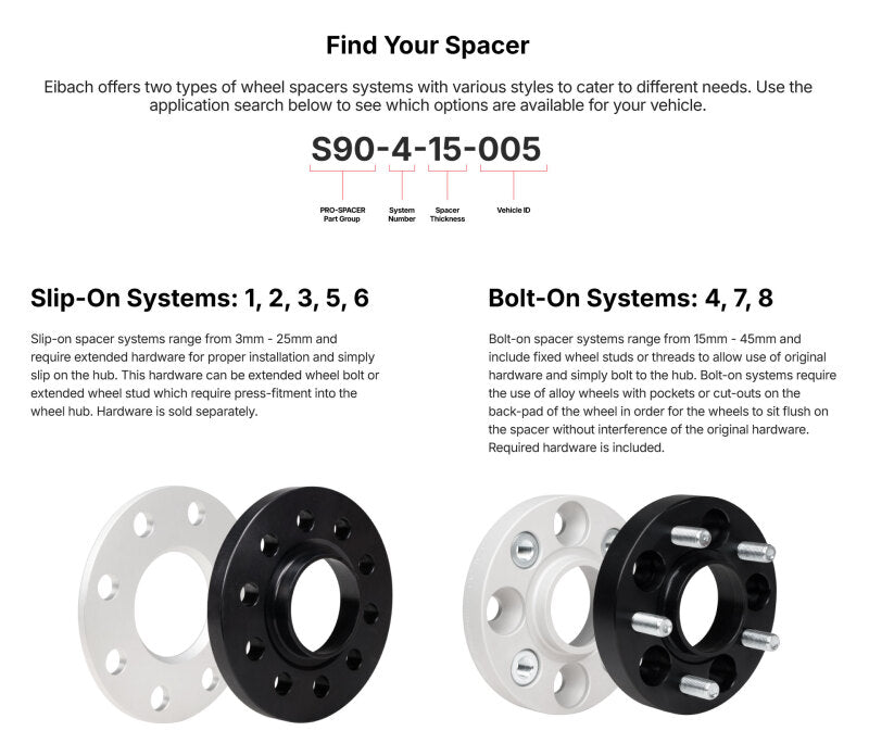 Eibach Pro-Spacer System 5mm Spacers (2) / 4x100 Bolt Pattern / 54.1 CB for 90-93 Mazda Miata - S90-5-05-045