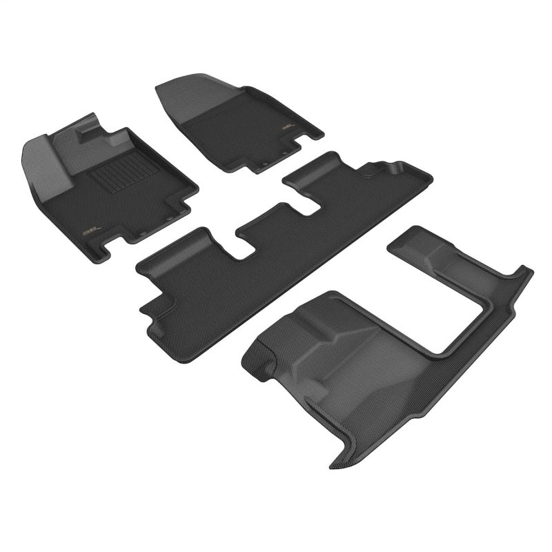 3D MAXpider 22-24 Nissan Pathfinder 8-Seat Kagu Black Floor Mat - Row 1/2/3 - L1NS14801509