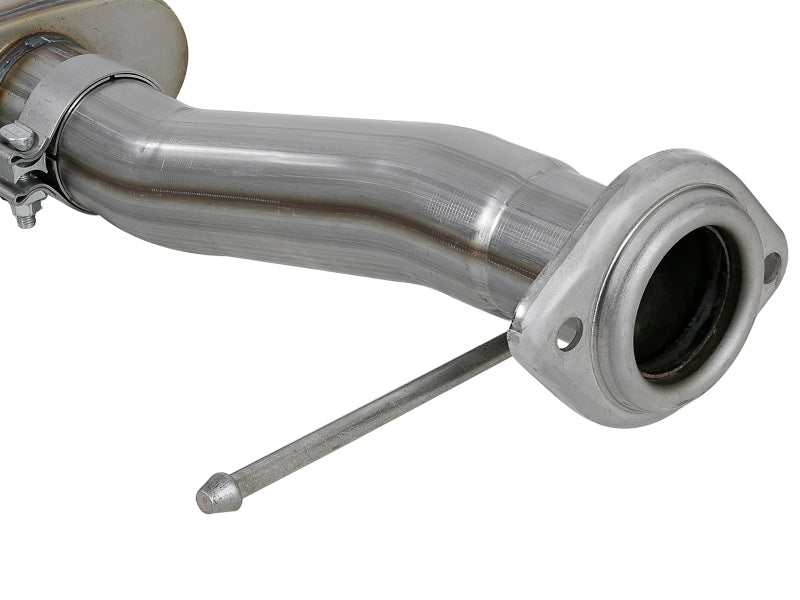 aFe Rebel Series Exht 3in SS Middle Side Exit CB w/ Black Tips 11-14 Ford F150 Ecoboost V6 3.5L (tt) - 49-43078-B