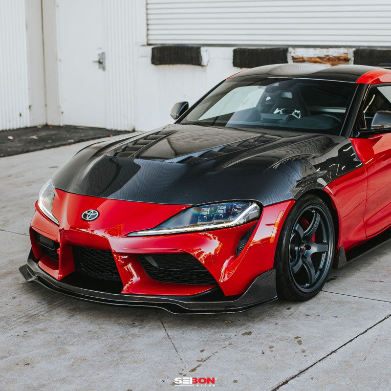 Seibon 2020+ Toyota GR Supra TV-Style Carbon Fiber Hood - HD20TYSUP-TV-DS