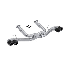 Load image into Gallery viewer, MBRP 20-23 Chevrolet Corvette C8 3in Cat Back Quad Split Rear Exit w/ Carbon Fiber Tips - T304 - S70423CF