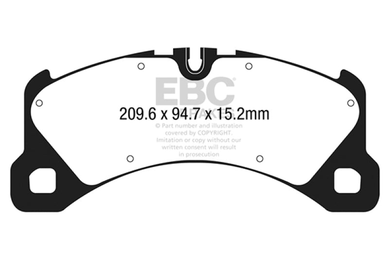 EBC 14+ Porsche Macan (Cast Iron Rotors only) 3.0 Twin Turbo Yellowstuff Front Brake Pads - DP42203R