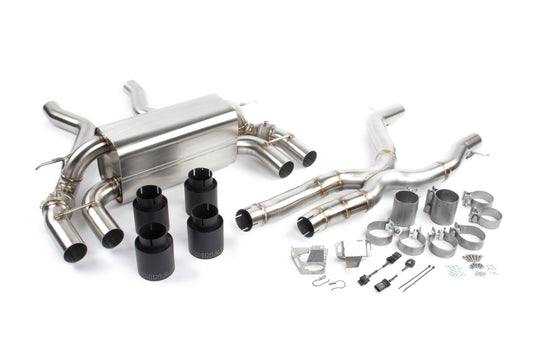 Dinan 19-21 BMW M2 Competition (F87) Free Flow Axleback Exhaust System w/X-Pipe - Black Tips - D660-0082-BLK