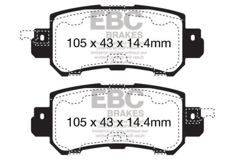EBC 12+ Mazda CX-5 2 Yellowstuff Rear Brake Pads - DP42135R