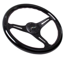 Load image into Gallery viewer, NRG Classic Wood Grain Steering Wheel (350mm) Black Paint Grip w/Black 3-Spoke Center - ST-015BK-BK