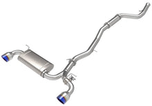 Load image into Gallery viewer, aFe POWER Takeda 2021 Toyota Supra 2.0L (t) 2.5in-3in 304 SS CB Exhaust w/ Blue Tips - 49-36050-L