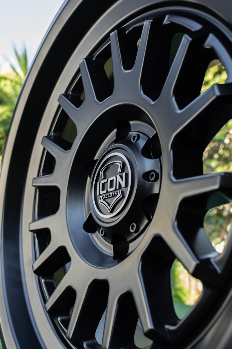 ICON Anza 17x8.5 6x120 0mm Offset 4.75in BS 67mm Hub Bore Satin Black Wheel - 8217859447SB