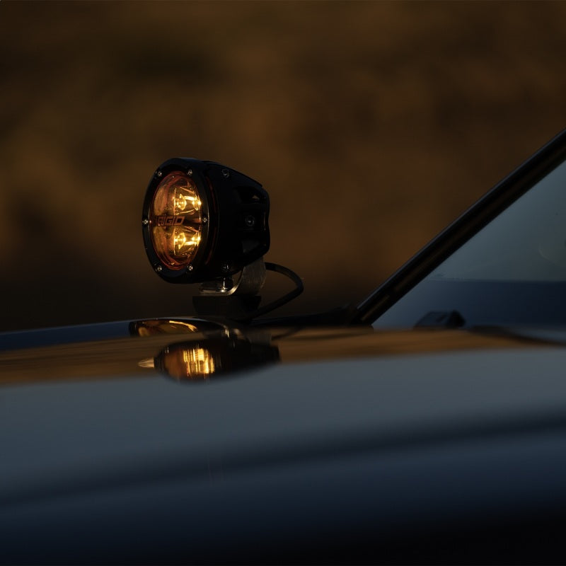 Rigid Industries 360-Series 4in Fog w/ Amber PRO Lens - White (Pair) - 36123
