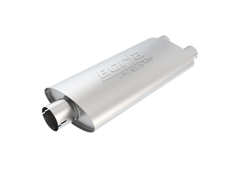 Borla Universal Center/Dual Oval 3in In/2.25in Out 19in x 4in x 9.5in Notched PRO-XS Muffler - 400486