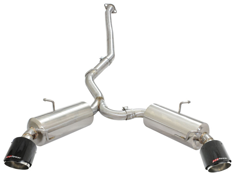aFe Takeda Exhaust Axle-Back 13-15 Scion FRS / Subaru BRZ 304SS Carbon Fiber Dual Tips Exhaust - 49-36023-C