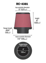 Load image into Gallery viewer, K&amp;N Universal Chrome Filter 6in Flange ID x 7.5in Base OD x 5in Top OD x 6in H - RC-4381