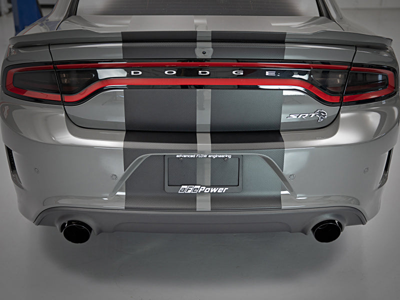 aFe MACH Force-XP 4-1/2in Black OE Replacement Exhaust Tips - 15-19 Dodge Charger/Hellcat - 49C32068-B