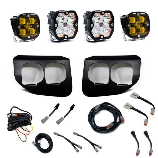 Baja Designs 20-22 Ford SD Squadron 2.0 SAE/Sport Dual Fog Pocket Kit (SAE Fog) - Amber/Clear - 440042